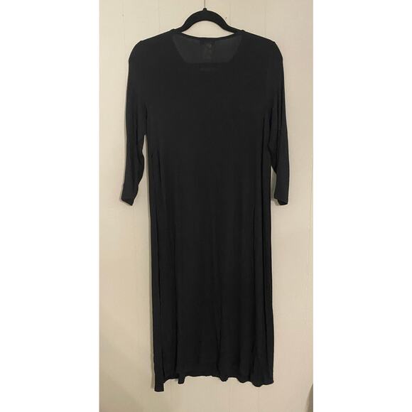 J.Jill Wearever Collection Long Sleeve Black Layering Sweater Dress Side Slit PS - Picture 3 of 7